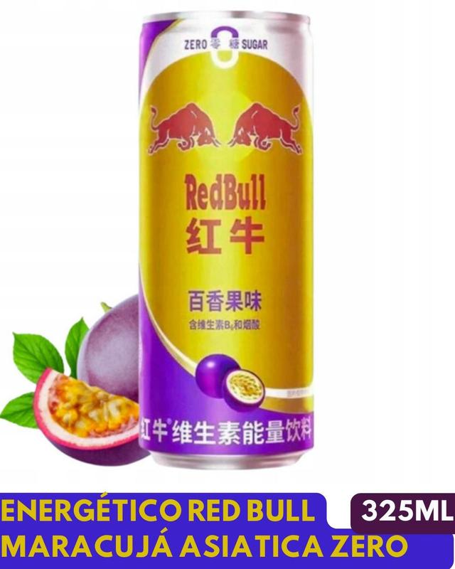 Energético red bull asia passion fruit zero sugar 325ml - Bebida